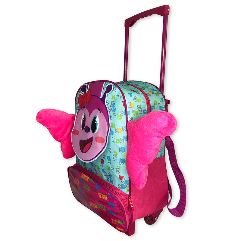 Mochila Infantil Escolar Borboleta Rodinha Rosa