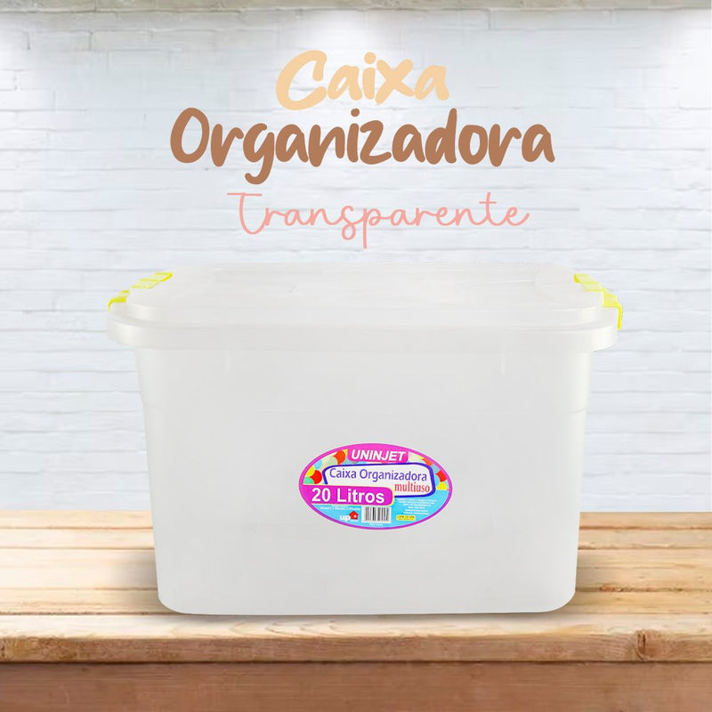 Caixa Organizadora Multiuso Transparente de 20 Litros