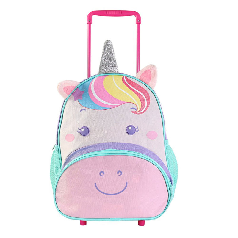 Mochila Infantil Com Rodinhas Unicornio - Roxo