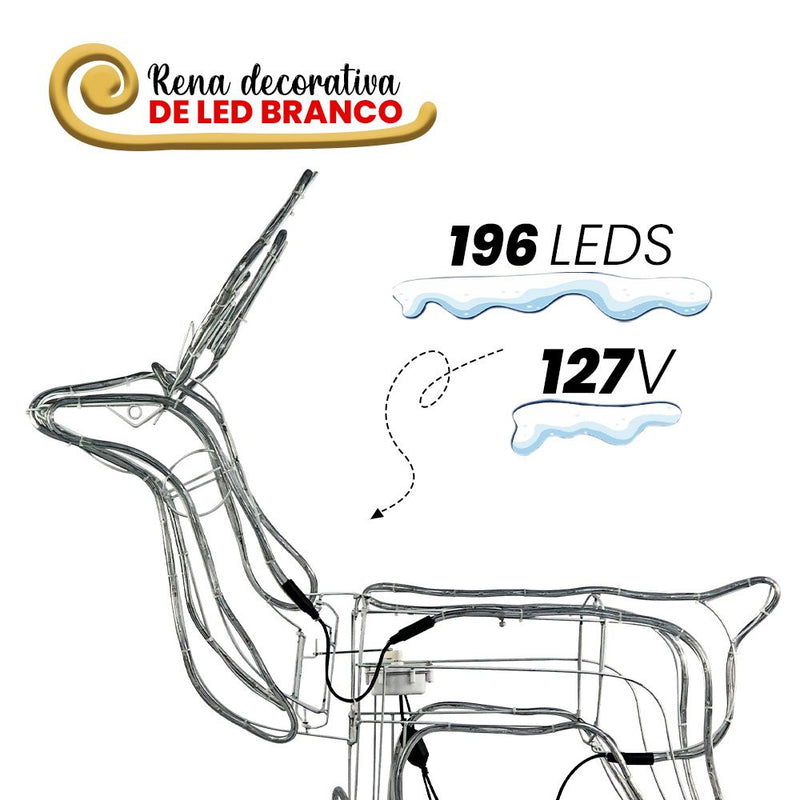 Armação Rena Macho de Led C/ Movimento Grande - 110v