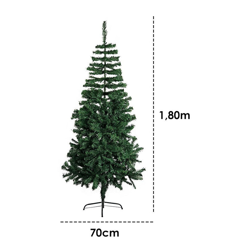 Árvore De Natal Pinheiro Luxo 1,80 Altura 750 Galhos