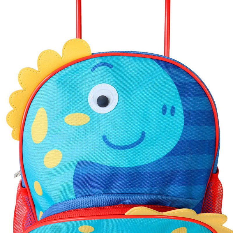 Mochila de Rodinhas Dinossauro - Azul