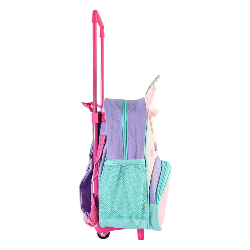 Mochila Infantil Com Rodinhas Unicornio - Roxo