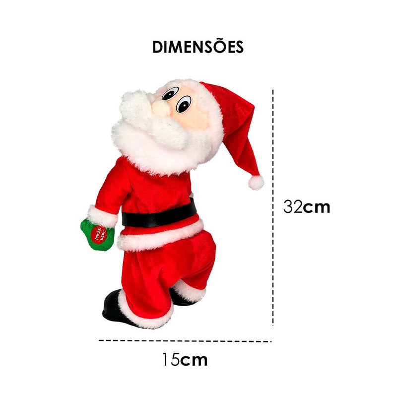 Papai Noel 32cm Musical Dançarino Mexe O Bumbum