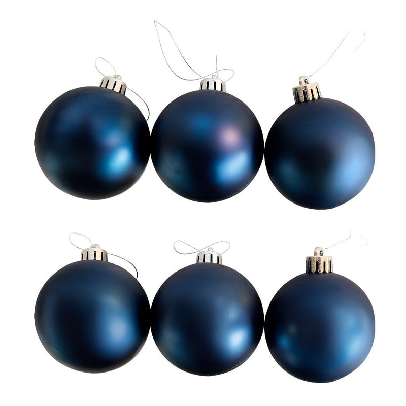 Kit 30 Bolinhas De Natal Enfeite Natalino 6cm Azul