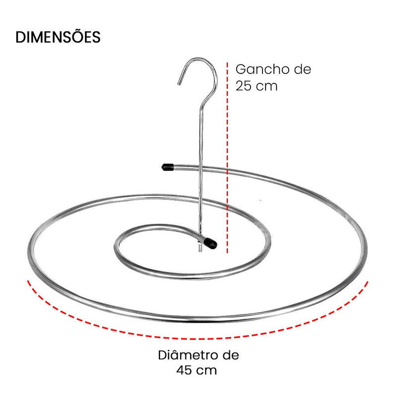 Varal em Espiral para Lençóis, Cobertores e Cortinas