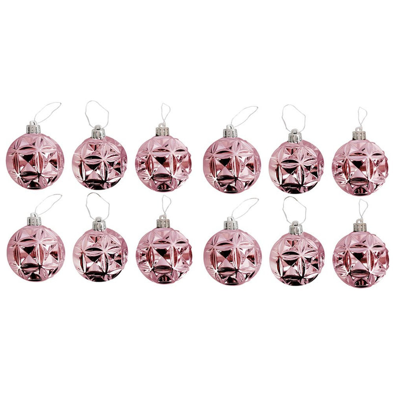 Kit 30 Bolinhas De Natal Enfeite Natalino 6cm Rose