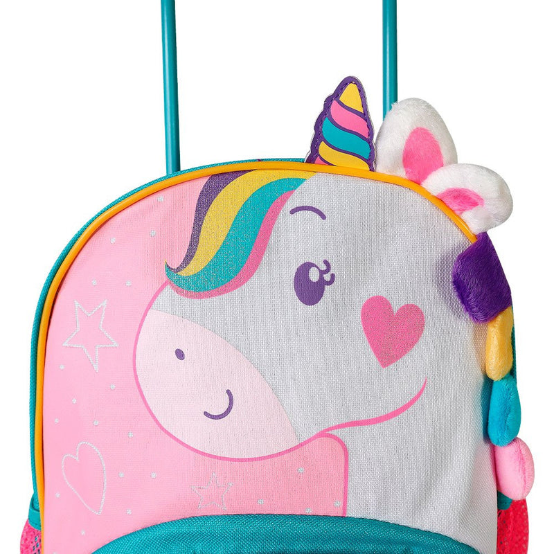 Mochila Infantil Com Rodinhas Unicórnio- Rosa