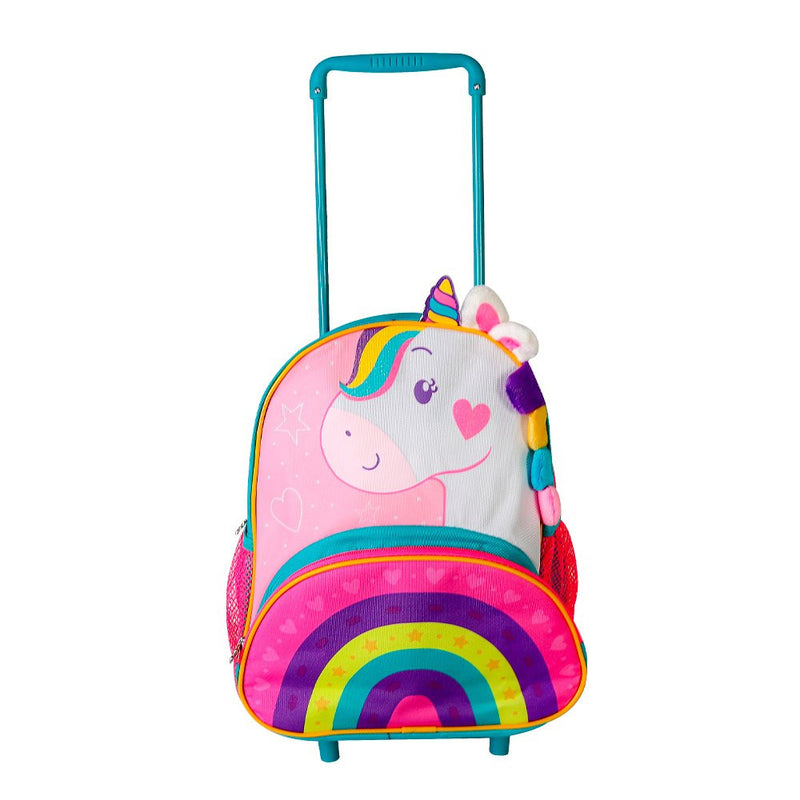 Mochila Infantil Com Rodinhas Unicórnio- Rosa