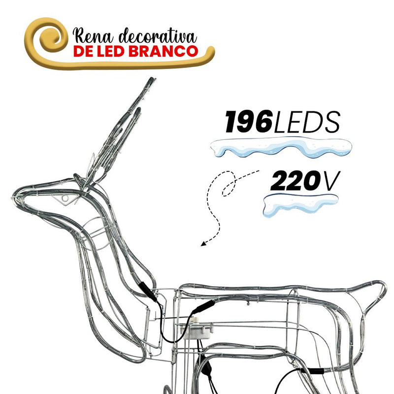 Armação Rena Macho de Led C/ Movimento Grande - 220v