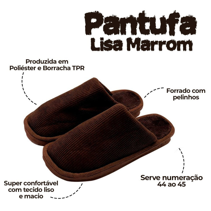 Pantufa Masculina Lisa Marrom 44/45