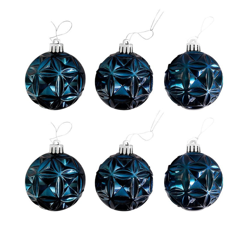 Kit 30 Bolinhas De Natal Enfeite Natalino 6cm Azul