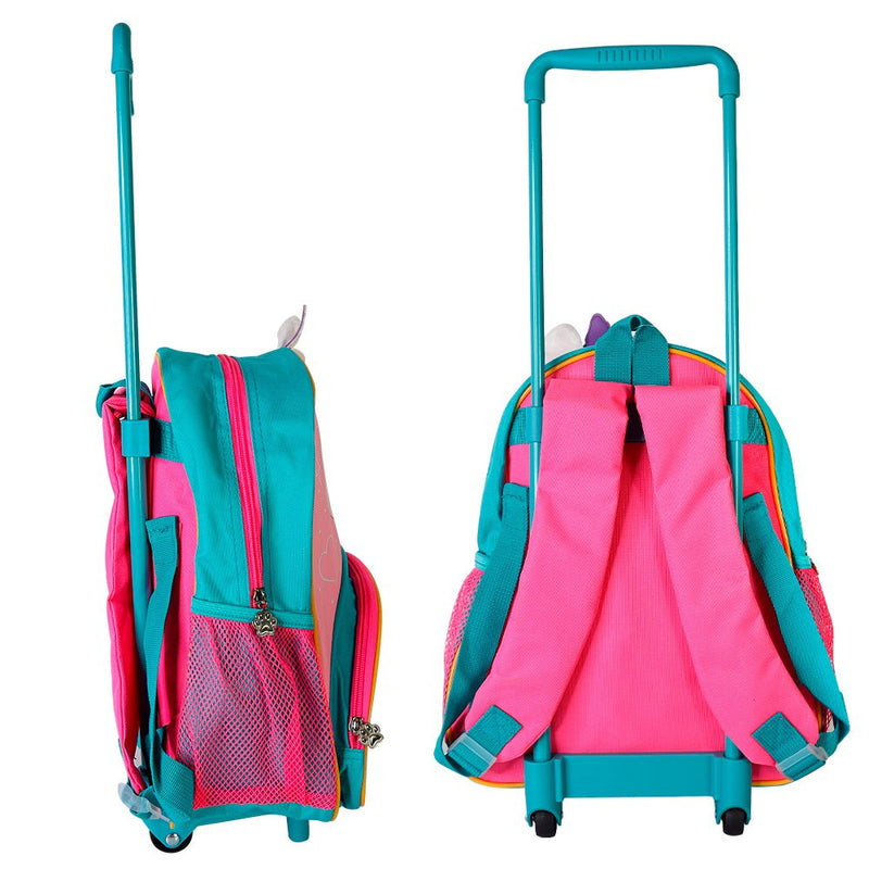 Mochila Infantil Com Rodinhas Unicórnio- Rosa